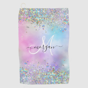 Serviette De Golf Parties scintillant holographique Rainbow Pastels 
