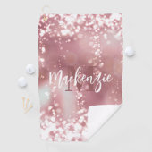 Serviette De Golf Parties scintillant or rose (En situation)
