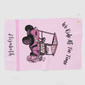 Serviette De Golf Parties scintillant rose amusante Golf Panier Dame (Horizontal)