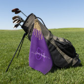 Serviette De Golf Parties scintillant royale violet monogramme de go (Vert)