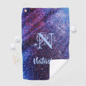 Serviette De Golf Parties scintillant violette personnalisée  (En situation)