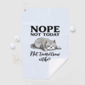 Serviette De Golf Pas aujourd'hui, pas demain - Chat endormi (En situation)