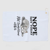 Serviette De Golf Pas aujourd'hui, pas demain - Chat endormi (Horizontal)