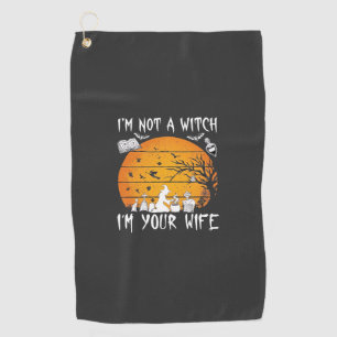 Serviette De Golf Pas de femme sorcière Halloween Sunset Chaudron_1