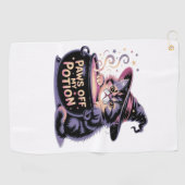 Serviette De Golf Passe De Ma Potion, Kawaii Halloween Witch Cat Cla (Horizontal)