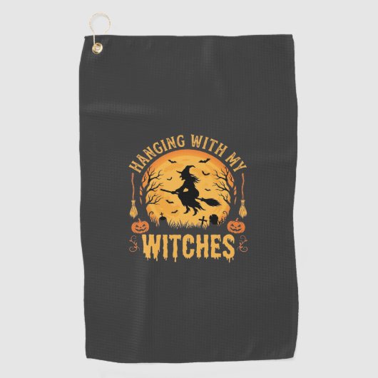 Serviette De Golf Passer l'Halloween avec mes sorcières (2) (Devant)