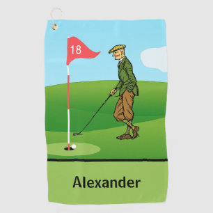 Serviette De Golf Passez en revue par Male Golfer sur le 18e trou