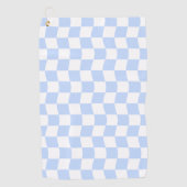 Serviette De Golf Pastel Blue White Retro Checkerboard Pattern (Devant)