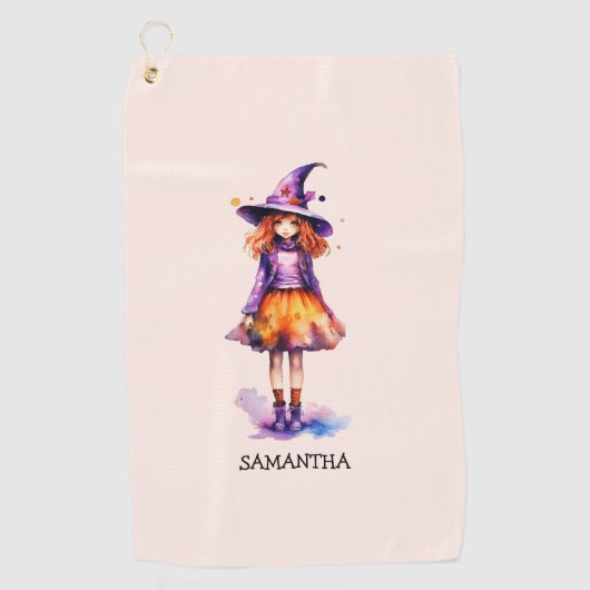 Serviette De Golf Pastel Cute Witch Girl - Halloween esthétique (2) (Devant)