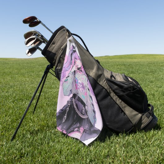 Serviette De Golf Pastel Purple Gothique Lolita Anime Girl (Vert)