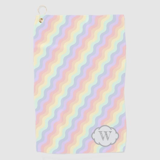 Serviette De Golf Pastel Rainbow Waves Golf Towne (Devant)