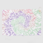 Serviette De Golf Pastel Spiral Shibori Floral Tie Dye Hippie Retro (Horizontal)