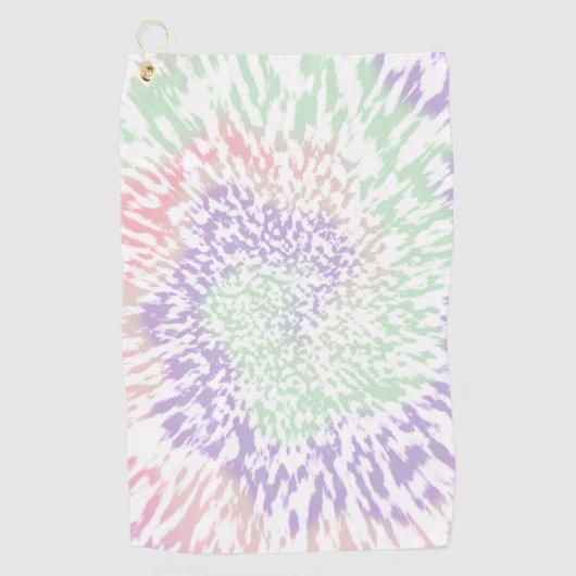 Serviette De Golf Pastel Spiral Shibori Floral Tie Dye Hippie Retro (Devant)