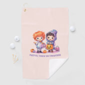 Serviette De Golf Pastel Trick ou Traitements (En situation)