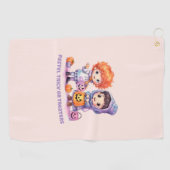 Serviette De Golf Pastel Trick ou Traitements (Horizontal)