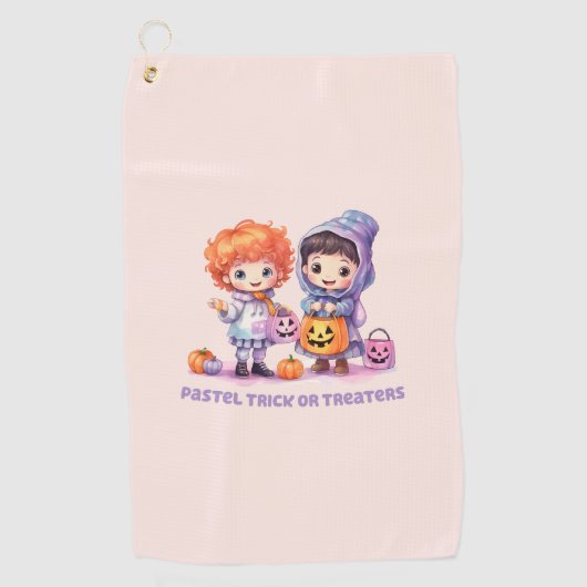 Serviette De Golf Pastel Trick ou Traitements (Devant)