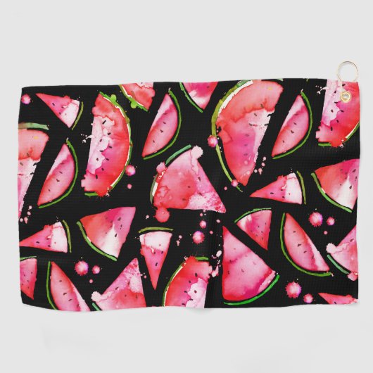 Serviette De Golf Pastèque à l'aquarelle 2 (Horizontal)