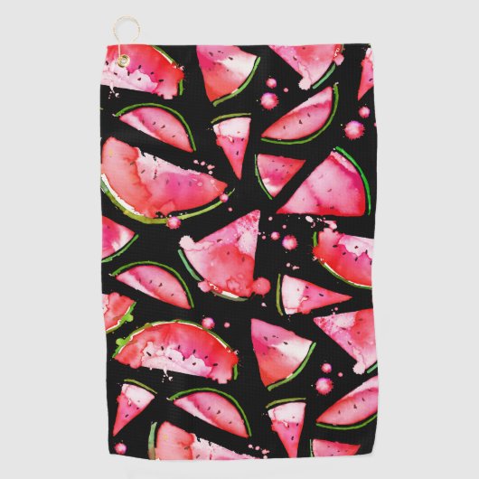 Serviette De Golf Pastèque à l'aquarelle 2 (Devant)