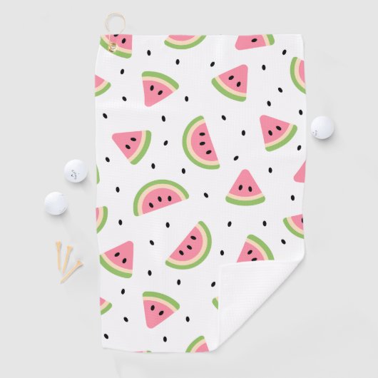 Serviette De Golf Pastèque rose, Graines de pastèque, Motif d'été (En situation)