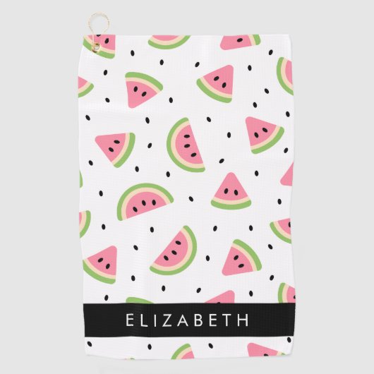 Serviette De Golf Pastèque Rose, Pâtes De Pâques, Votre Nom (Devant)