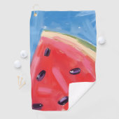 Serviette De Golf Pastèque rouge | Peinture de fruit à l'aquarelle (En situation)