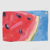 Serviette De Golf Pastèque rouge | Peinture de fruit à l'aquarelle (Horizontal)