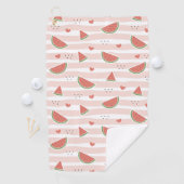 Serviette De Golf Pastèques rouges, Coeurs, Grandes Pâtes, Motif d'é (En situation)