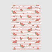 Serviette De Golf Pastèques rouges, Coeurs, Grandes Pâtes, Motif d'é (Devant)
