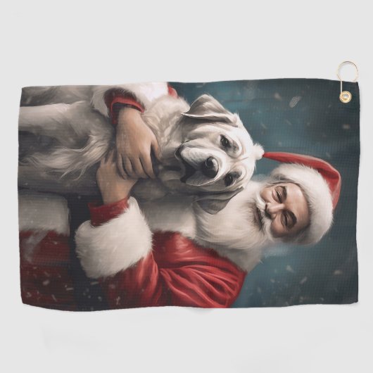 Serviette De Golf Pasteur anatolien avec Noël du Père Noël (Horizontal)