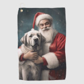 Serviette De Golf Pasteur anatolien avec Noël du Père Noël (Devant)