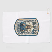 Serviette De Golf Patch brodé Jésus Regardez Patch brodé Jésus (Horizontal)