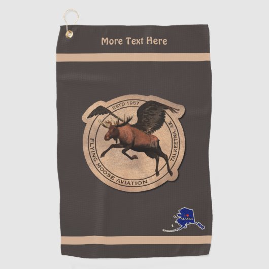 Serviette De Golf Patch Flying Moose Aviation (Devant)