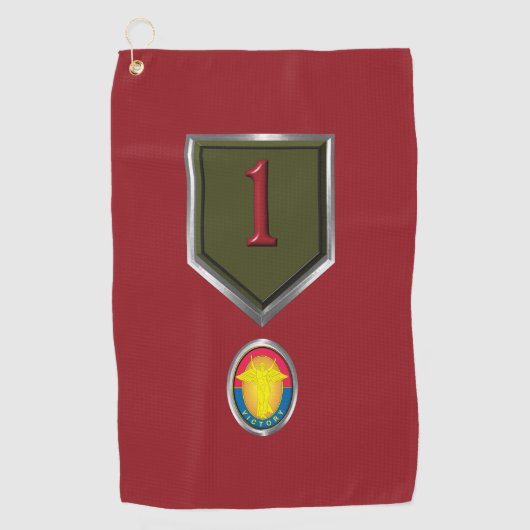 Serviette De Golf Patch personnalisé de la 1re division d'infanterie (Devant)