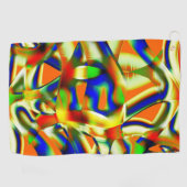 Serviette De Golf Patches de couleur sur bandes beiges incurvées (Horizontal)