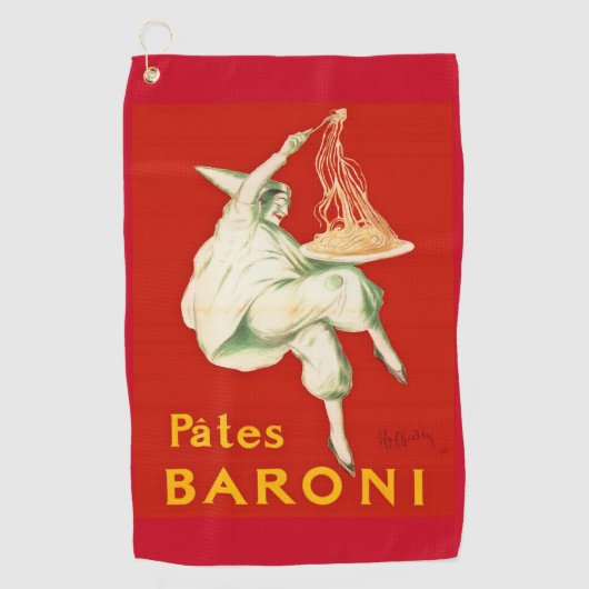 Serviette De Golf Pates Baroni Cappiello Publicité Vintage (Devant)