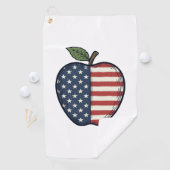 Serviette De Golf Patriotic Apple Vintage Engraving Vector Design_1 (En situation)