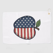 Serviette De Golf Patriotic Apple Vintage Engraving Vector Design_1 (Horizontal)