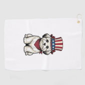 Serviette De Golf Patriotic Dog Vintage Engraving Vector Design_1 (Horizontal)