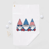 Serviette De Golf Patriotic Gnome Trio Vintage Vector Shirt Design_1 (En situation)