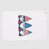 Serviette De Golf Patriotic Gnome Trio Vintage Vector Shirt Design_1 (Horizontal)