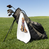 Serviette De Golf Patriotic Golden Dog Vintage Engraving Shirt 2 (Vert)