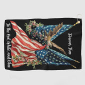 Serviette De Golf Patriotic US Flag And Eagle American Flag (Horizontal)