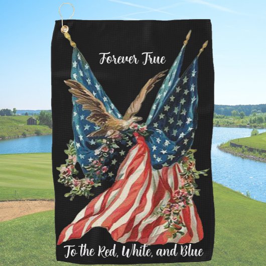 Serviette De Golf Patriotic US Flag And Eagle American Flag