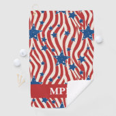 Serviette de golf patriotique avec monogramme pers (En situation)