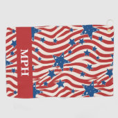 Serviette de golf patriotique avec monogramme pers (Horizontal)