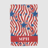 Serviette de golf patriotique avec monogramme pers (Devant)