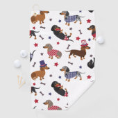 Serviette De Golf Patriotique Dachshund (En situation)