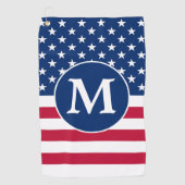 Serviette De Golf Patriotique Personnalisé Monogramme drapeau améric (Devant)