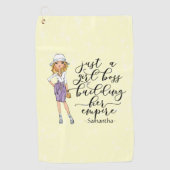 Serviette De Golf Patron de fille | Blonde Lady | jaune (Devant)