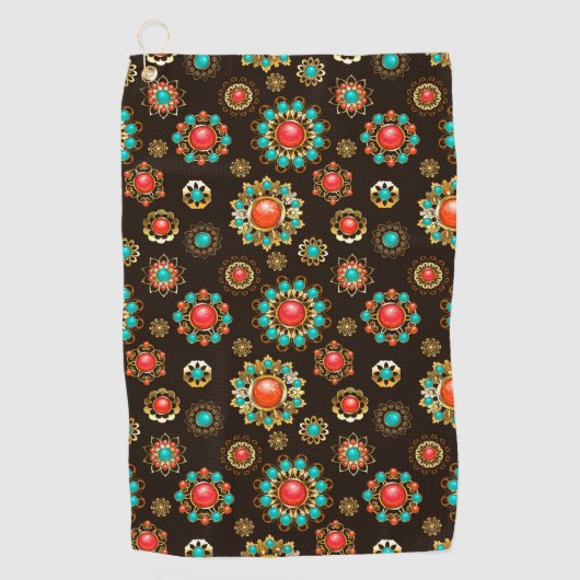 Serviette De Golf Pattern de Ethnic Brooches Seamless (Devant)